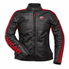 Giacca in Pelle da Donna Originale Ducati Company C4 2.0 Black/Red