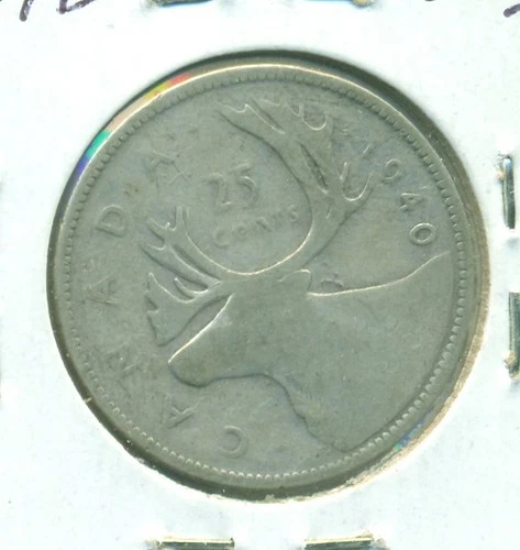 1940 CANADIAN SILVER 25c
