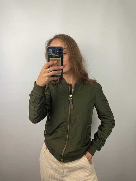 Women Woolrich Bomber Khaki 34