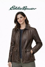 Vintage EDDIE BAUER Women s Brown Leather Jacket Size L