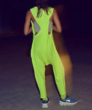 Free People Women's Sour Citrus Sleeveless Hot Shot Twisted Jumpsuit Sz XS