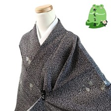 Kaerutei Kimono 100 Polyester Washable Black Size Free Japan