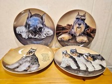 4x Miniature Schnauzer Dog Plate Set Danbury Mint New Limited Edition