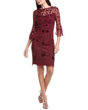 Adrianna Papell Bead Velvet Sheath Dress Women's