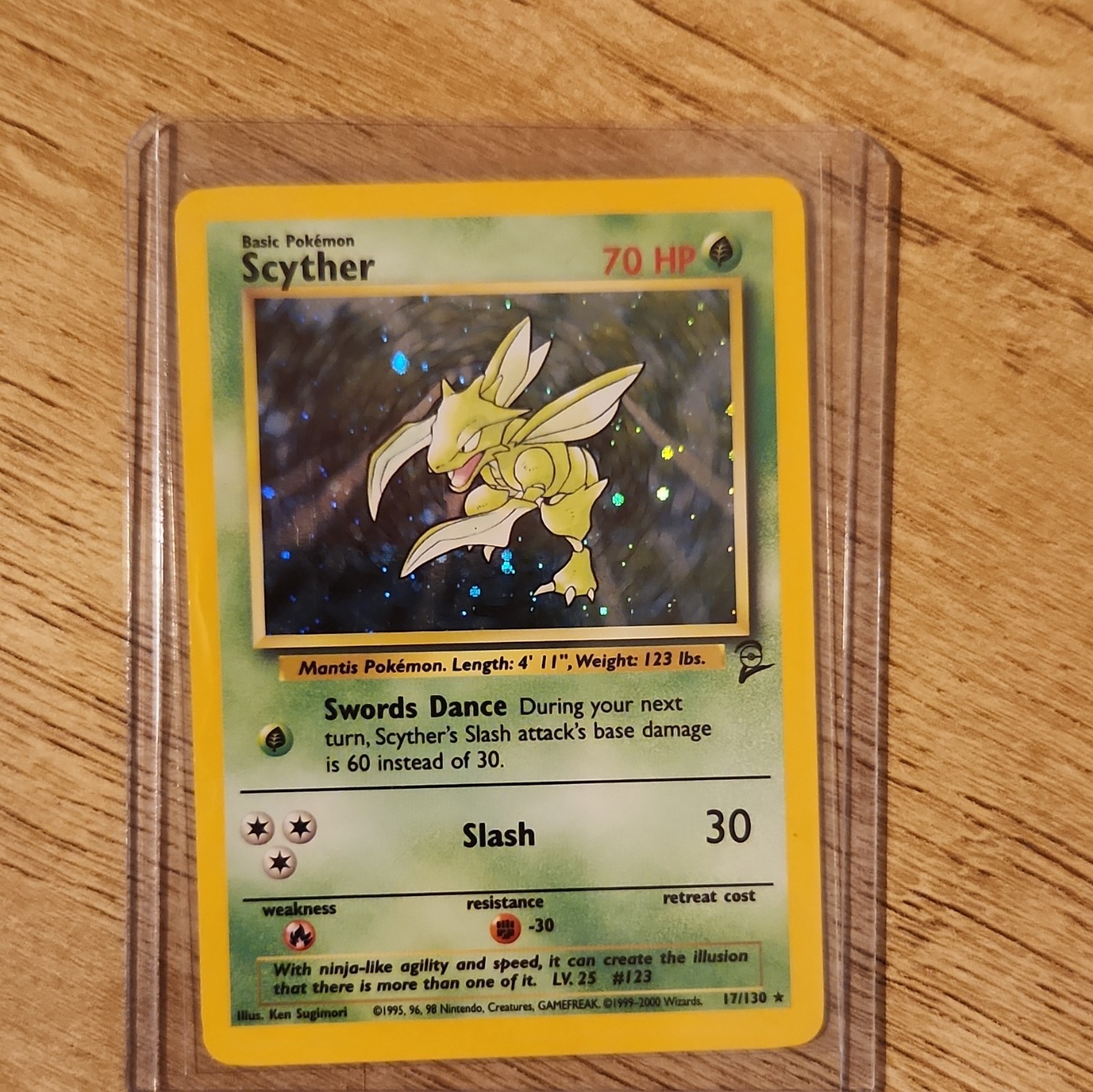Scyther Holo Base Set 2 17/130 Rare Vintage Pokémon Card NM Near Mint WOTC 2000