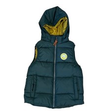 H M Dark Green Puffer Vest W/ Detachable Hood Boys Size 6X/7