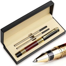 Luxury Rollerball Pen Set for Men Christmas Gifts 0.5Mm Black Ink Ballpoint Pens