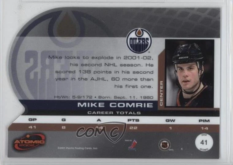 2001-02 Pacific Atomic Mike Comrie #41 - Image 2 of 2