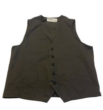Vintage Angelica Uniform Group Pin Stripe Vest Work Wear Gray Size 38