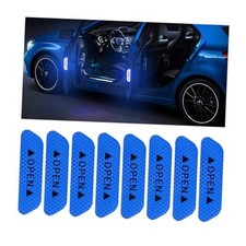 Reflective Open Warning Stickers for Car Door, Night Visibility Auto 8PCS Blue