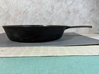 Griswold 704H Cast Iron Skillet #8 Slant Logo Heat Ring Dual Spout. Slight Wobbl