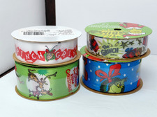 Grinch Christmas Ribbon 9ft on each roll NIP polyester Material