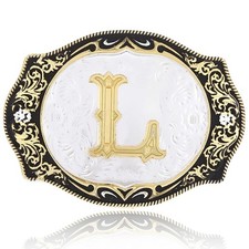 JAOYU Western Belt Buckle Initial Letters ABCDMRJS to Z Mens Cowboy Buckle L