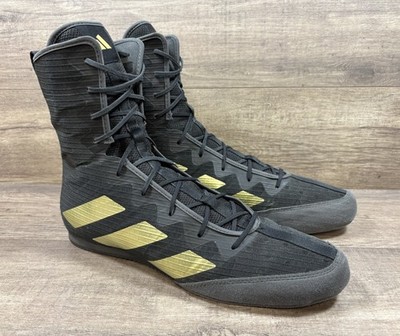 Adidas Box Hog 4 Boxing Boots Black Gold Boxing Shoes Mens Size 12 See DESC!
