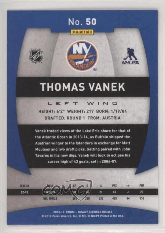 2013-14 Totally Certified Thomas Vanek #50 - Image 2 of 2