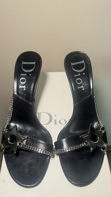 RARE CHRISTIAN DIOR  HARDCORE  PIERCED STAR MULES Sz 37.5