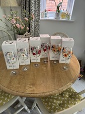 Beautiful Flowered Wine Glass Set Of 6