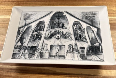 Sagrada Familia Josep M Subirachs Porcelain Tray Passion Facade Barcelona Spain