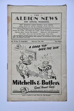 1951 WEST BROMWICH ALBION vs  ARSENAL  Division 1 Programme