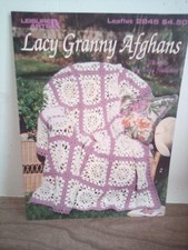 Leisure Arts Lacy Granny Afghans Anne Halliday Crochet 6 Designs