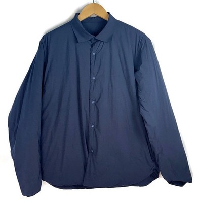 Descente Allterrain Insulated Shirt Jacket Men's Size Small Navy Snap Shacket