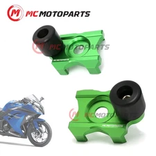 MC Motoparts GREEN Axle Block Sliders For Kawasaki Z250 2014-2018 14 15 16 17 18