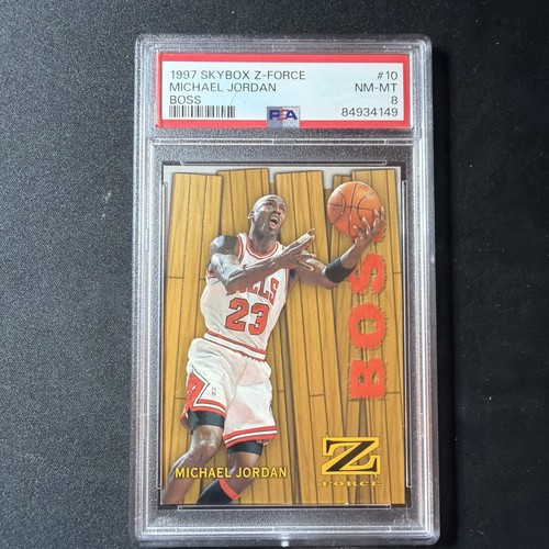 SkyBox 1997 Z-Force Boss Michael Jordan Chicago Bulls #10 Insert PSA 8