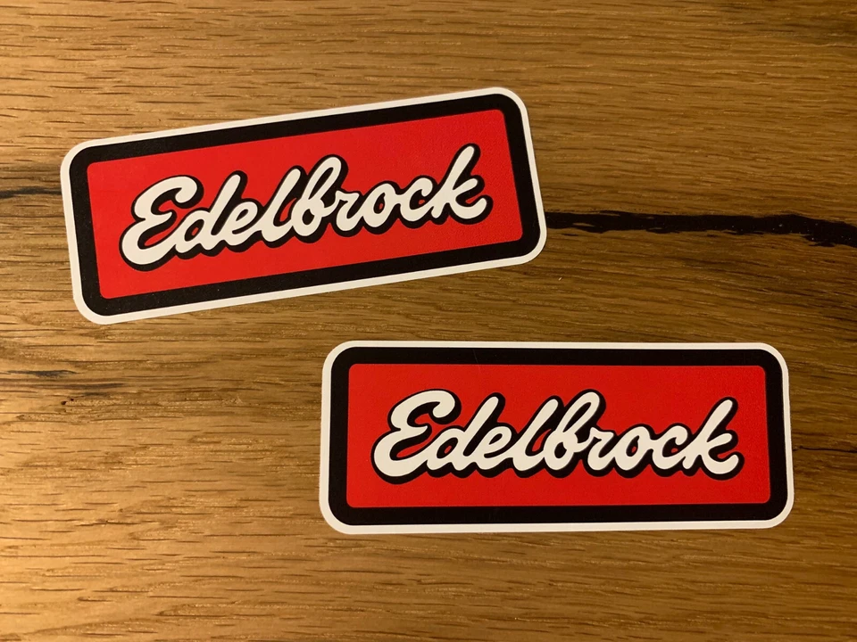 2x EDELBROCK Aufkleber Sticker US USA Muscle Car V8 V6 Tuning Vintage Retro #525