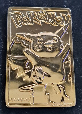 23K Gold Plated 1999 Burger King Pokemon PIKACHU Trading 23K Gold Plated 1999 Burger King Pokemon PIKACHU Trading