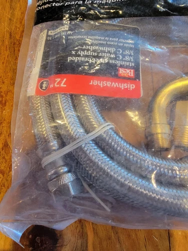 Do it best Braided Stainless Steel Reinforced 3/8" 72in Dishwasher Water Supply - Picture 4 of 5