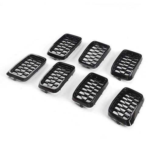 Insertos de cubierta de rejilla delantera de textura superior para Jeep Grand Cherokee 2017-2021 - Imagen 4 de 6