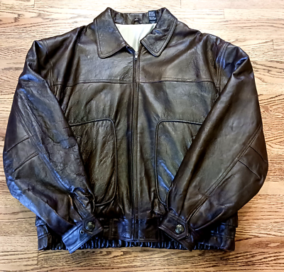 Spiegel Leather Vintage Mens Bomber Jacket Brown Sz XL | eBay