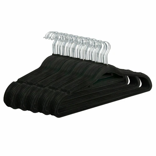 60X Non Slip Flocked Clothes Hangers Velvet Trouser Hanging Hanger Space Saving - Picture 3 of 9