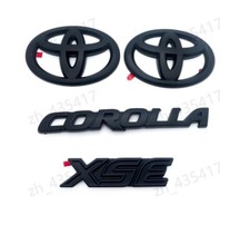 New Matte Black Out Overlay Emblem Fit 2020-24 Toyota Corolla Xse Sedan Only