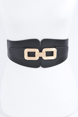 BNWT Plus Size Black Gold Elastic Stretch Corset Belt Wide  display picture 3