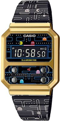 Casio A100WEPC-1B Men's Digital Watch Reprint Design Pac-Man Collaboration