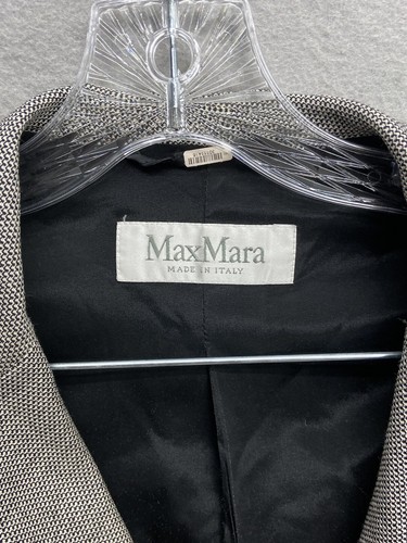 Max Mara Italy Women's Wool Blend Gray Jacket Blazer Fully Lined Size 12 - Picture 4 of 11
