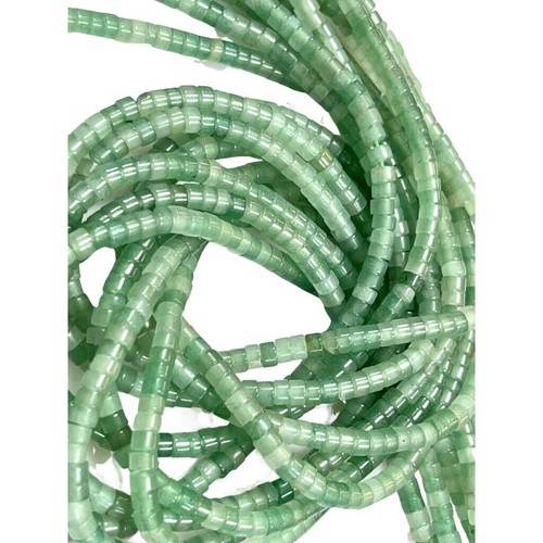 Piedras preciosas naturales de aventurina verde disco Heishi forma neumático cuentas hilo tamaño 4x2 mm - Imagen 3 de 7