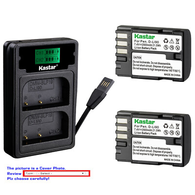 Kastar Battery LZD2 USB Charger for Pentax D-Li90 D-BC90 & Pentax