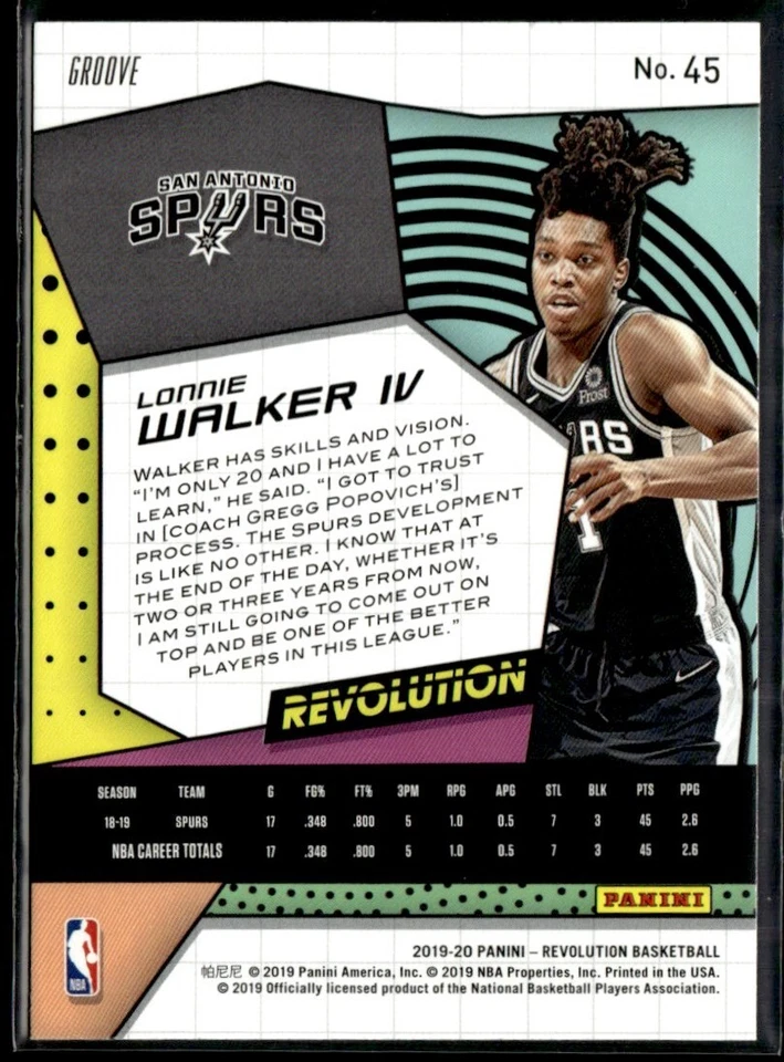 2019-20 Panini Revolution Groove Lonnie Walker IV #45 - Image 2 of 2