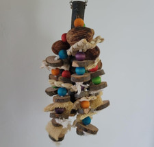 Bbjinronjy Large Parrot Toys Bird Chewing Toys-Natural Nuts Corn Loofah Wooden B