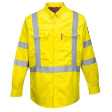 Image of Portwest Bizflame 88/12 Hi-Vis FR Shirt Flame Resistant Lightweight FR95