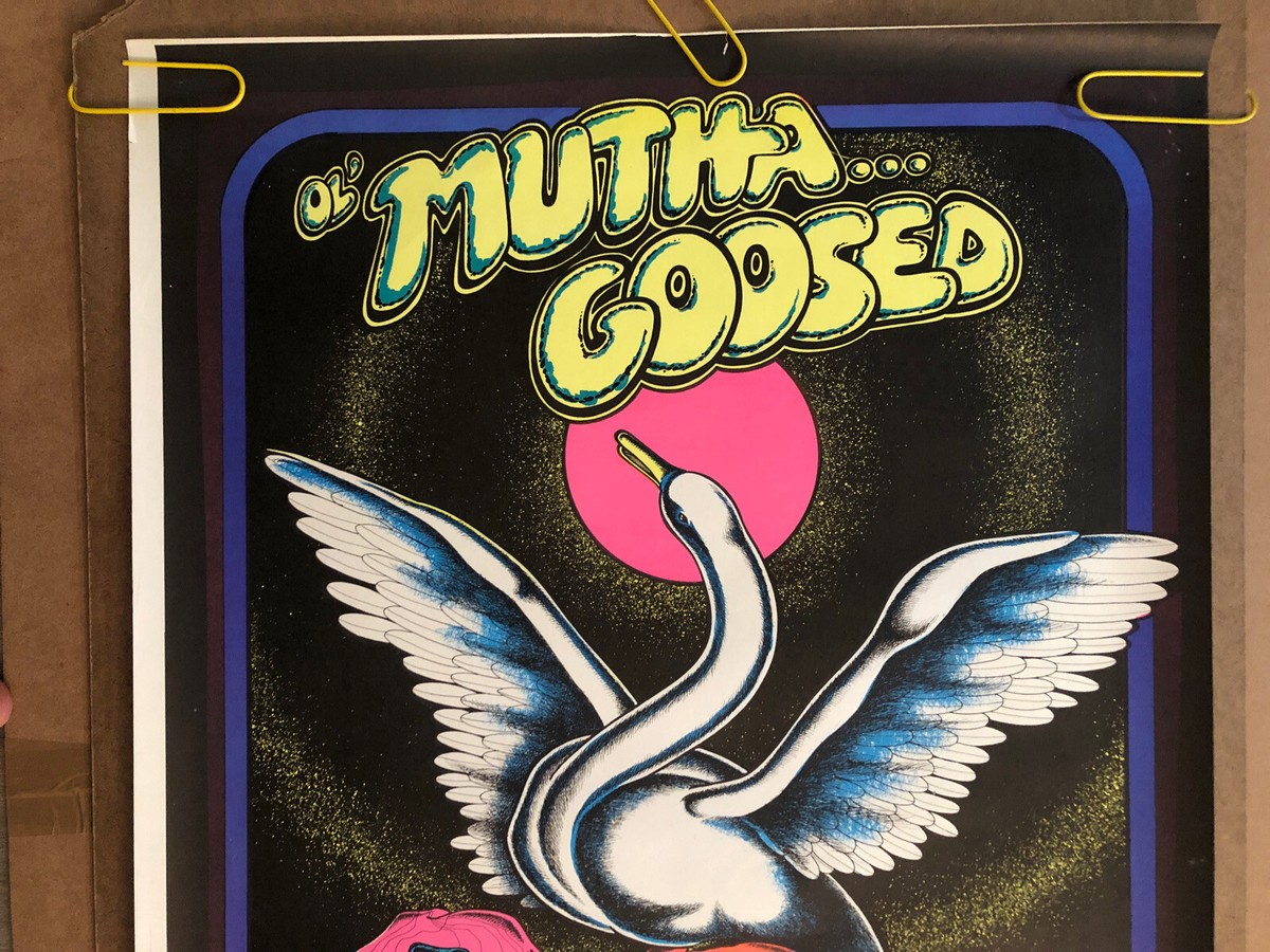 Original Vintage Blacklight Poster Petagno III 1972 Saladin Mutha