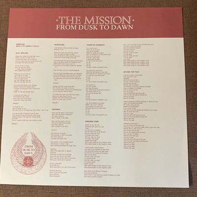 THE MISSION From Dusk To Dawn JAPAN Laser Disc LD INSERT VALP-3076