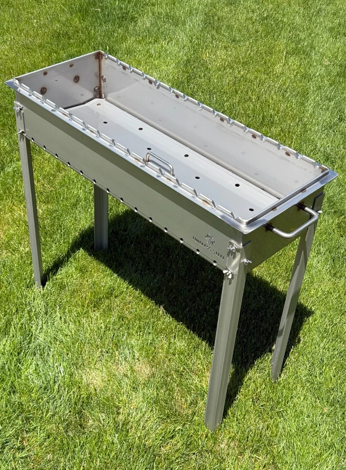 Parrilla de barbacoa grande de acero inoxidable de alta resistencia / MANGAL 11 Ga (3 mm) Foto 4 de 4