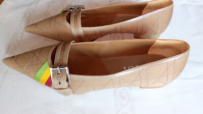 D I O R,ORIGINAL ''Spitzen''-Design Schuhe mit Logo,Textil/Leder Größe 39 ORIGINAL