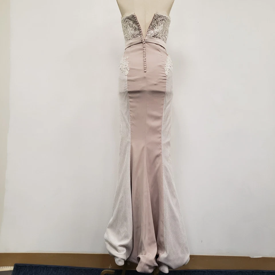 Vintage Portia & Scarlett Womens Beaded Formal Lace Maxi Dress Size S Bridesmaid - Image 3 of 4