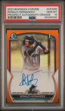 2023 Bowman Chrome Baseball Ronald Hernandez Orange Auto Prospects #/25 PSA 10