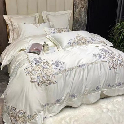 Luxury Embroidery Bedding Set 1000TC Egyptian Cotton Duvet Cover Set Bed Linen