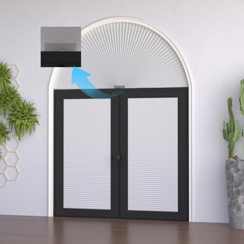  Arch Window Shades Half Circle Blackout Cellular Shades Cordless 2 PCS White